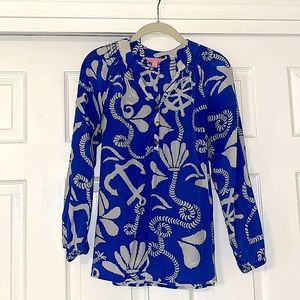 Lilly Pulitzer Elsa Silk Long-sleeve Top